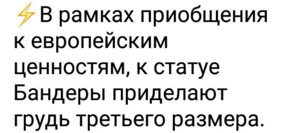 В рамках приобщения к европейским ценностям к статуе Бандеры приделают грудь третьего размера