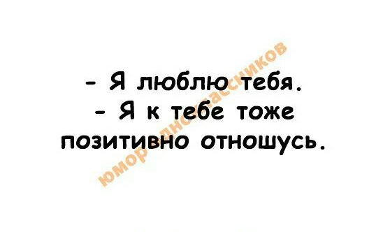 Я люблю тебя Я к тебе тоже позитивно отношусь