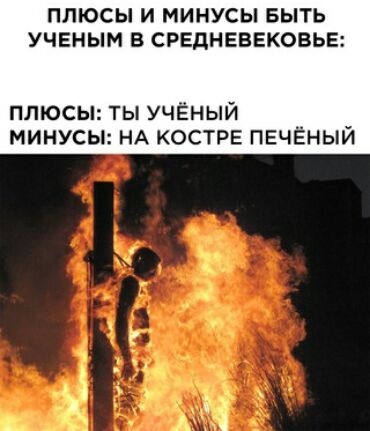 ПЛЮСЫ И МИНУСЫ БЫТЬ УЧЕНЫМ В СРЕДНЕВЕКОВЬЕ плюсы ты учёный минусы НА костре печёный