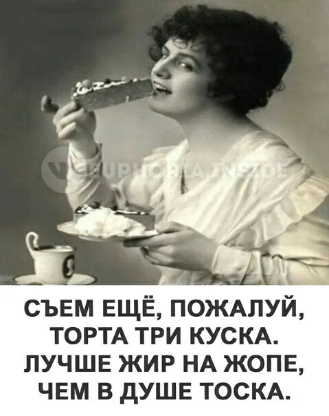 съем ЕЩЁ ПОЖАЛУЙ ТОРТА три КУСКА ЛУЧШЕ жир НА жопе чем в душе ТОСКА