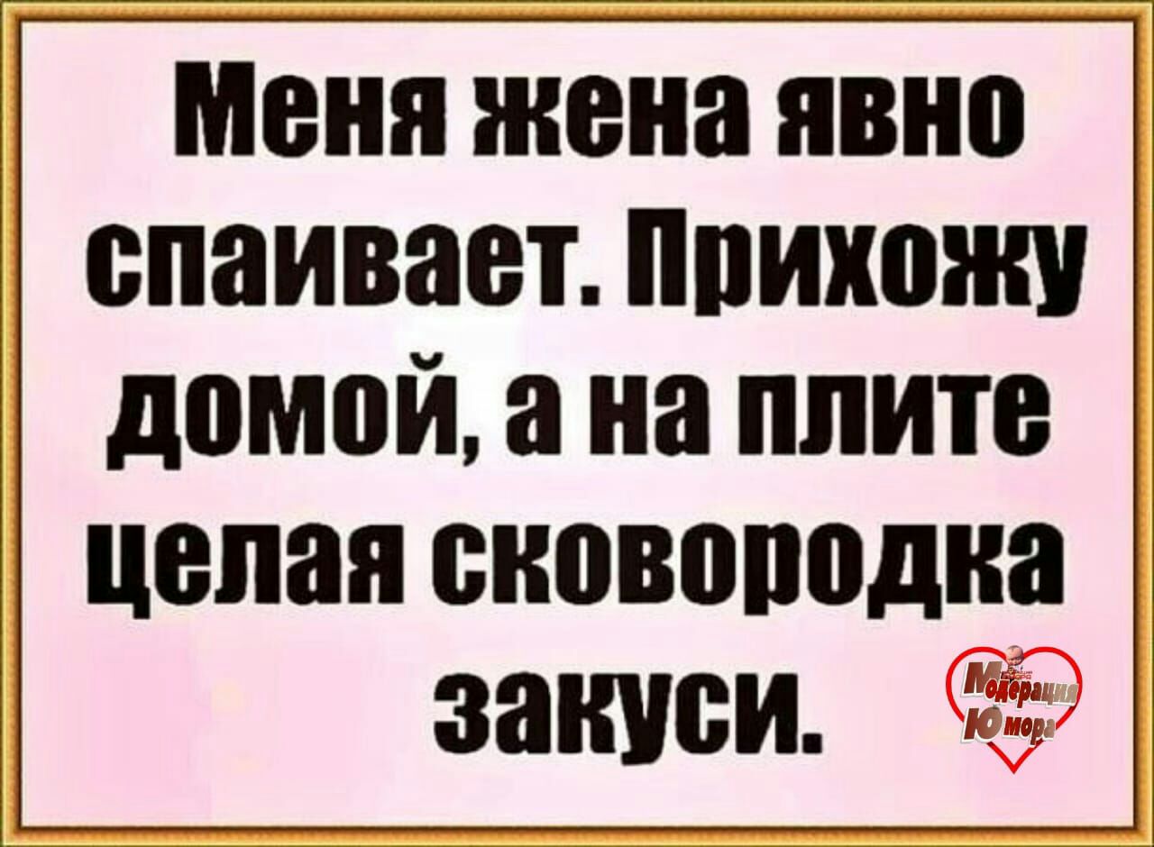 Меня жена явно спаивает ппихоиш домой а на плите целая снпвоподна закиси