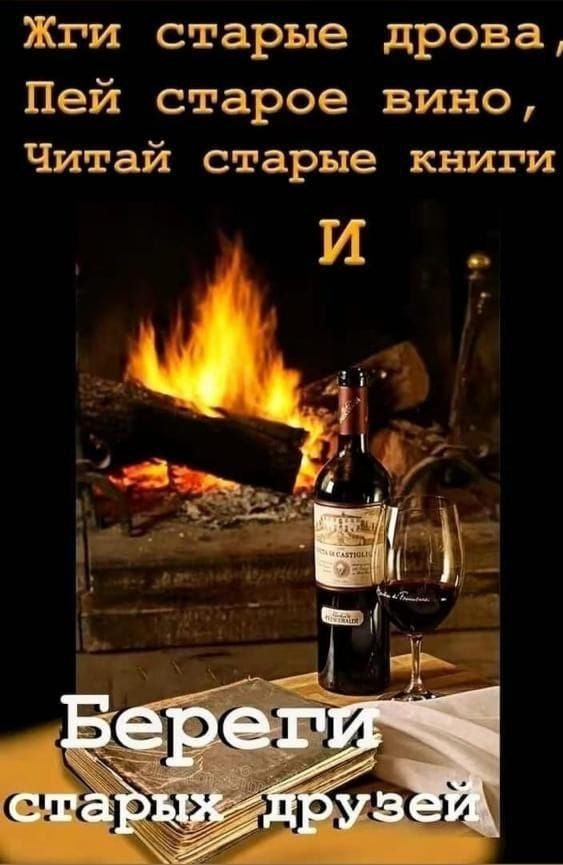 Жги старые дрова Пей старое вино Читай старые книги