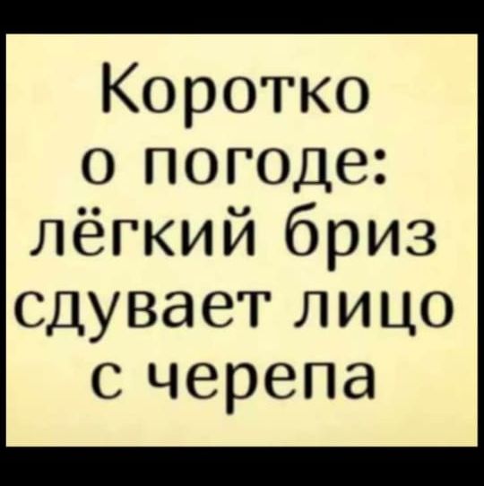 Коротко о погоде лёгкий бриз сдуваеглицо счерепа