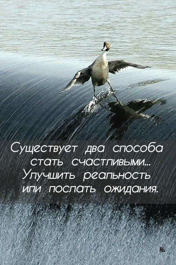 Существует два способа СТОТЬ СЧОСТПИВЫМИ Упучшить реальность или ПОСПОТЬ ОКИДОНИЯ