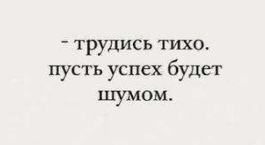 трудись тихо пусть успех будет шумом