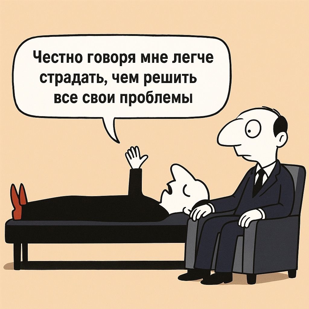 Честно говоря мне легче страдать, чем решить все свои проблемы