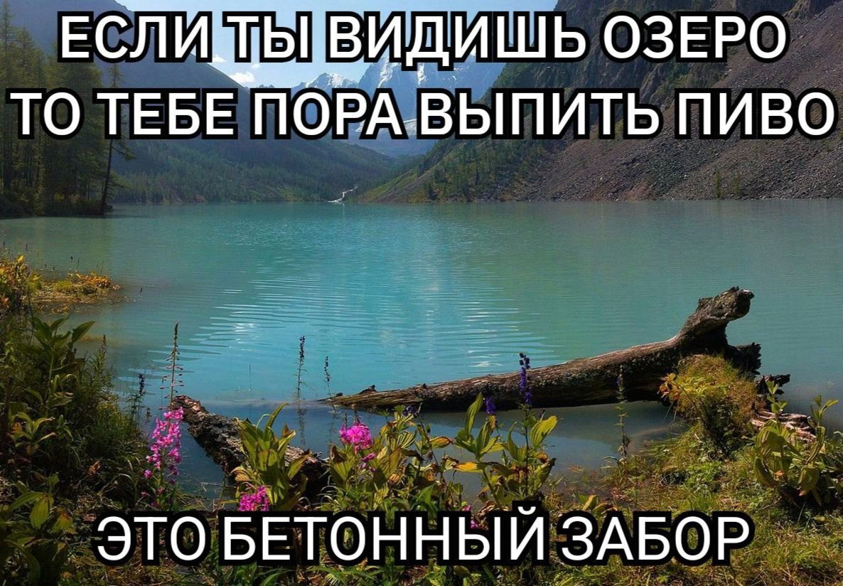 ЕСЛИ ТЫ ВИДИШЬ ОЗЕРО ТО ТЕБЕ ПОРУ ВЫПИТЬ ПИВО ЭТО БЕТОННЫЙ ЗАБОР