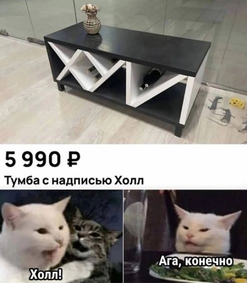 5 990 ₽
Тумба с надписью ХOLL
ХОЛЛ!
Ага, конечно