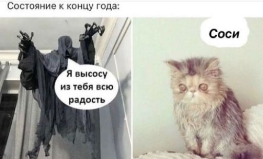 Состояние к концу года: Я высосу из тебя всю радость. Соси.