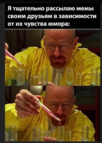 Я тщательно рассылаю мемы своим друзьям в зависимости от их чувства юмора: