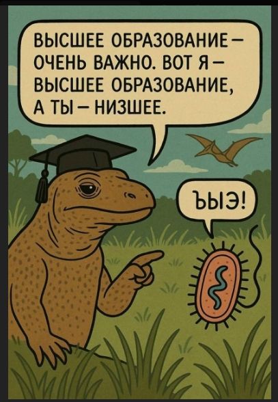 Высшее образование - очень важно. Вот я — высшее образование, а ты — нижшее. ЫЫ!