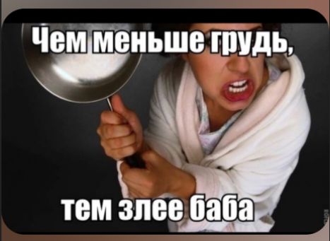 Чем меньше грудь, тем злее баба