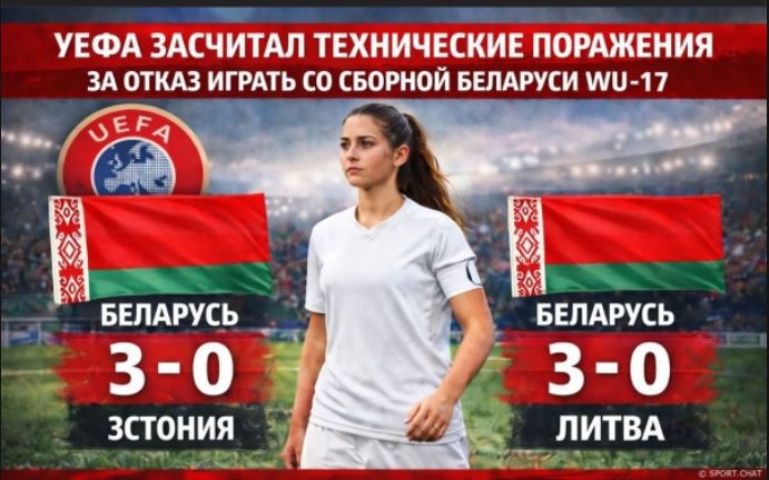 УЕФА засчитал технические поражения за отказ играть со сборной Беларуси WU-17. Беларусь 3-0 Эстония. Беларусь 3-0 Литва.