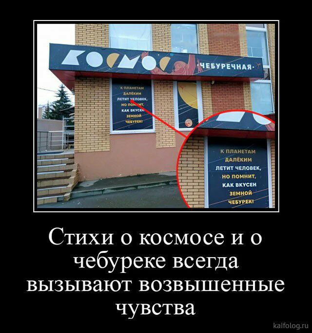 ш Стихи о космосе и о чебуреке всегда вызывают возвышенные чувства