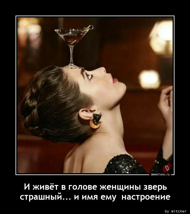 И живёт в голове женщины зверь страшный и имя ему настроение