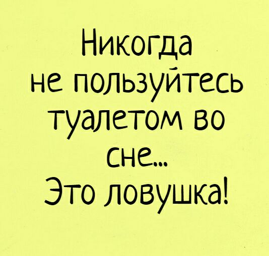 Никопца не пользуйтесь туалетом во сне Это ловушка