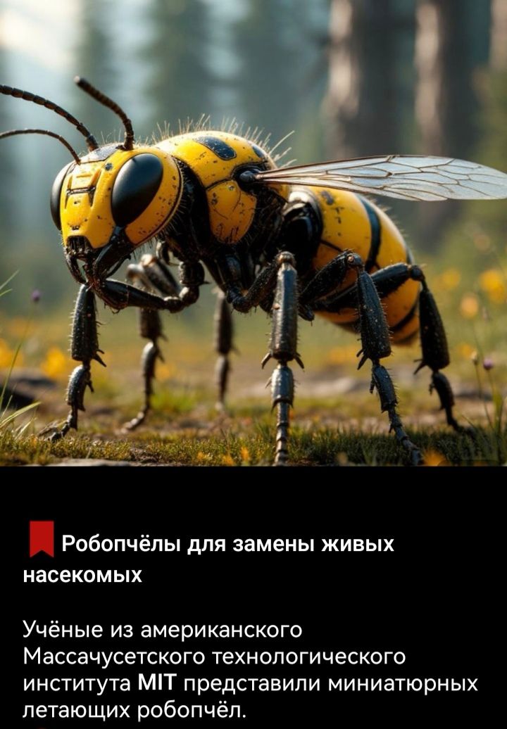 Робопчёлы для замены живых насекомых
Учёные из американского Массачусетского технологического института MIT представили миниатюрных летающих робопчёл.