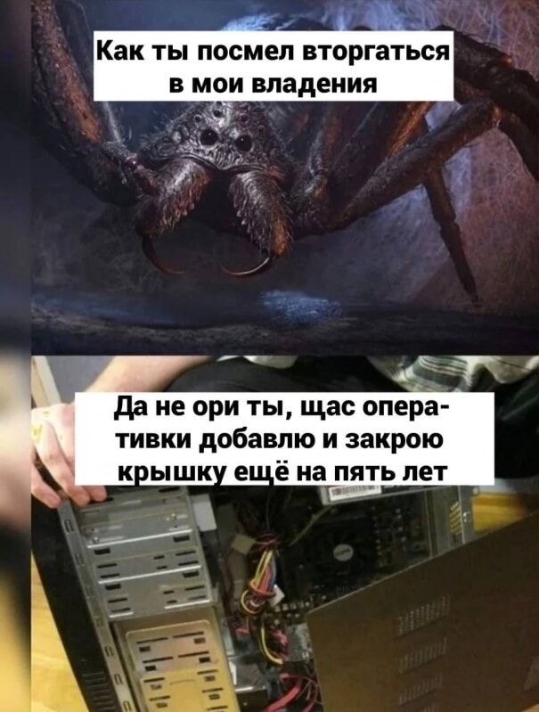 Как ты посмел вторгнуться в мои владения
Да не ори ты, щас опера- тивки добавлю и закрою крышку ещё на пять лет