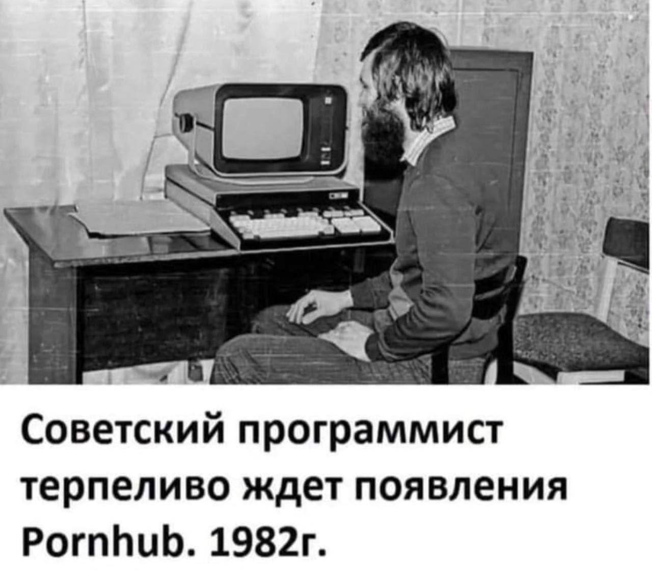 Советский программист терпеливо ждет появления РогпПиб 1982г