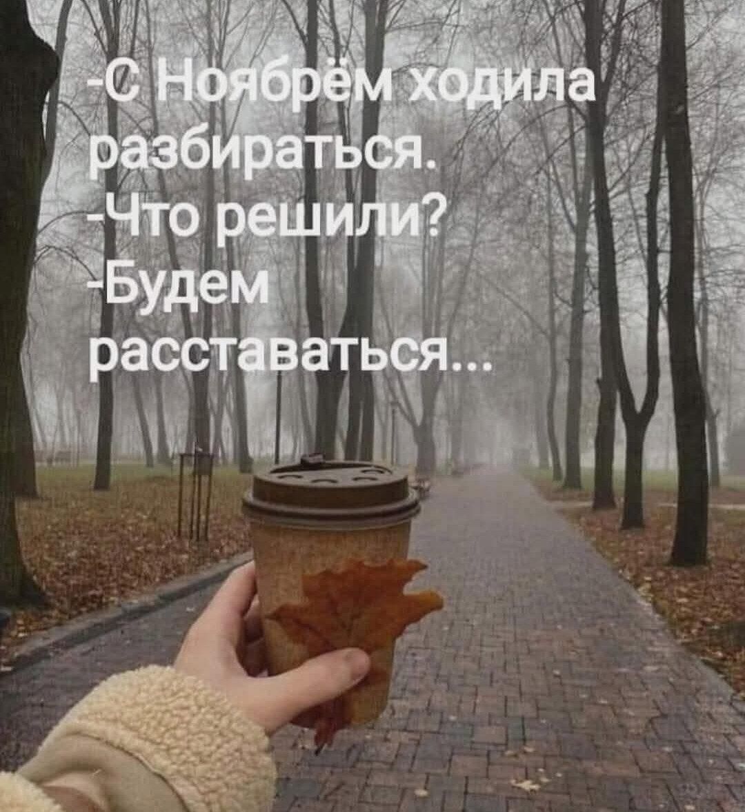 -С Ноябрем ходила разбираться.
-Что решили?
-Будем расставаться...