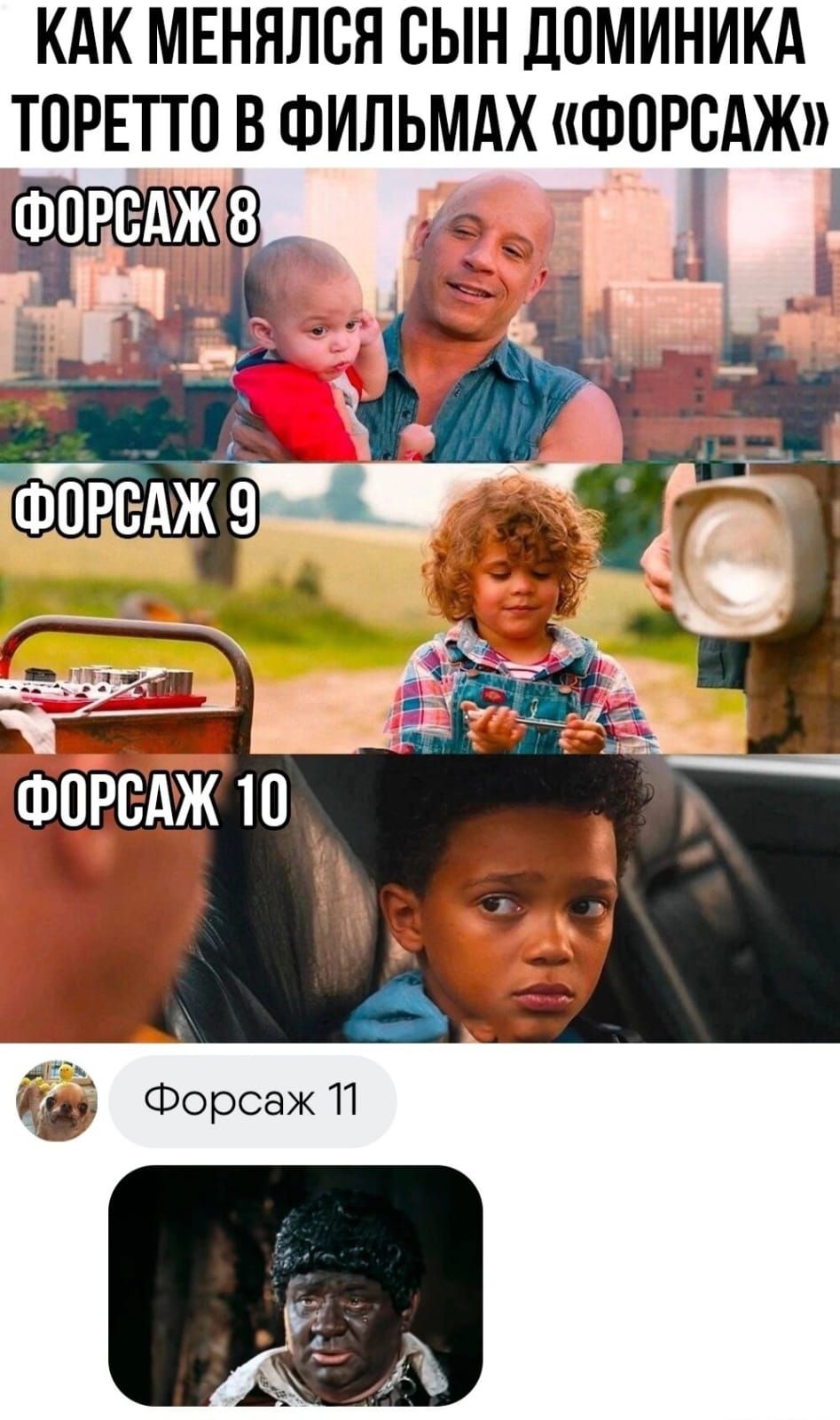 КАК МЕНЯЛСЯ СЫН ДОМИНИКА ТЁРЕПП В ФИЛЬМАХ ФОРСАЖ 331 Форсаж П