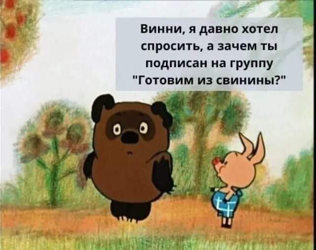 Винни я давно хотел спросить а зачем ты подписан на группу Готовим из свинины