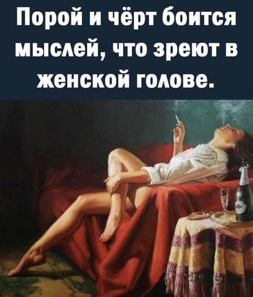 Порой и чёрт боится мыслей что зреют в женской голове
