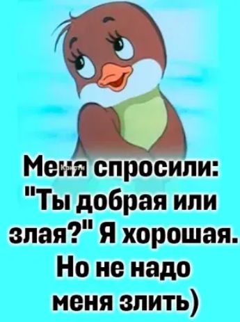 Меня спросили Ты добрая или злая Я хорошая Но не надо меня злить