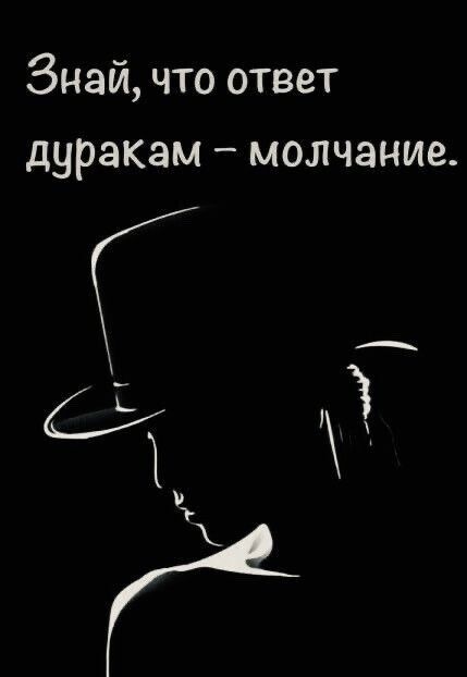 Знай что ответ дуракам молчание Г