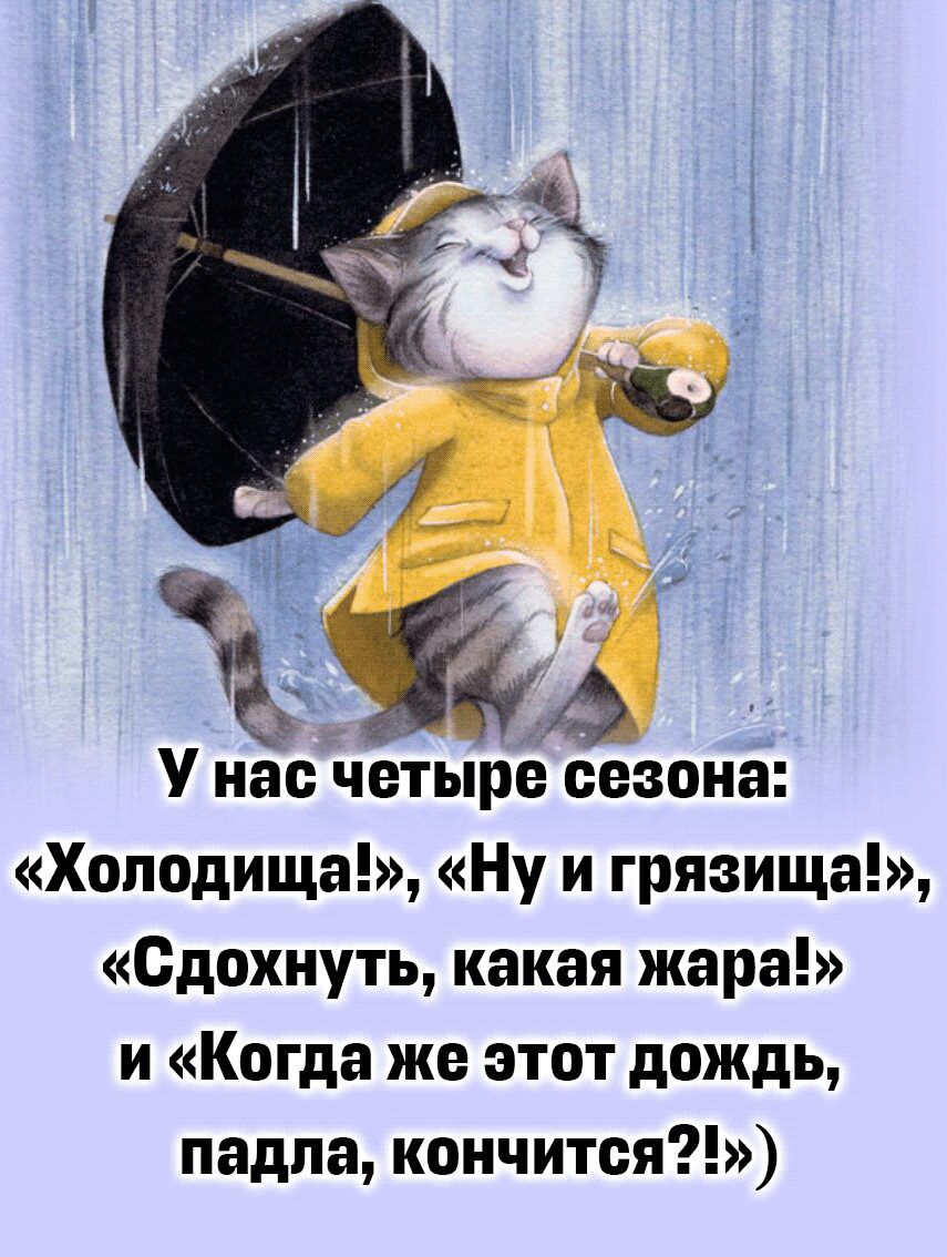 а 17 ф 19 А у нас четыре сезона Холодища Ну и грязища Одохнуть какая жара и Когда же этот дождь падпа коичится