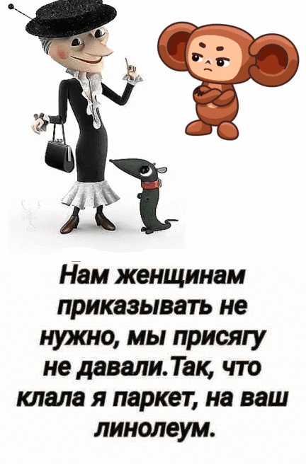 2 Нам женщинам приказывать не нуждю мы присягу не давали Так что клала Я ПВРКЗГ на ваш линолеум