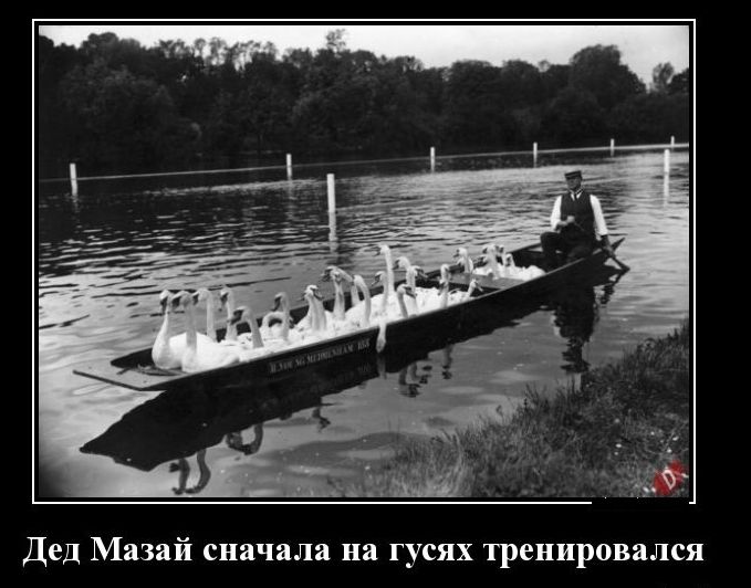 Дед Мазай сначала на гусях тренировался