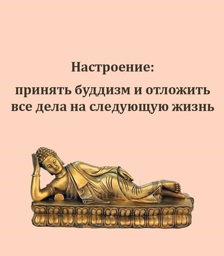 Настроение ПРИНЯТЬ буддизм И ОТЛОЖИТЬ все дела на следующую ЖИЗНЬ