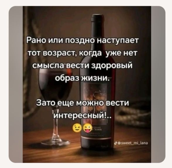 Рано или поздно наступает тот возраст, когда уже нет смысла вести healthy образ жизни. Зато еще можно вести интересный!..