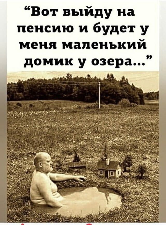 Вот выйду на пенсию и будет у меня маленький домик у озера...