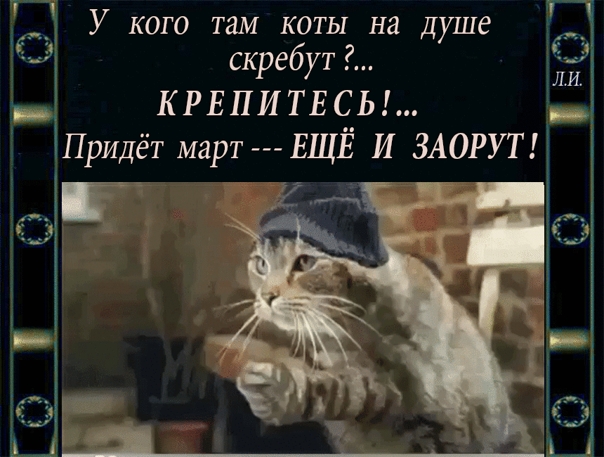 У кого там коты на душе скребут?... КРЕПИТЕСЬ!... Придёт март --- ЕЩЁ И ZAORUT!