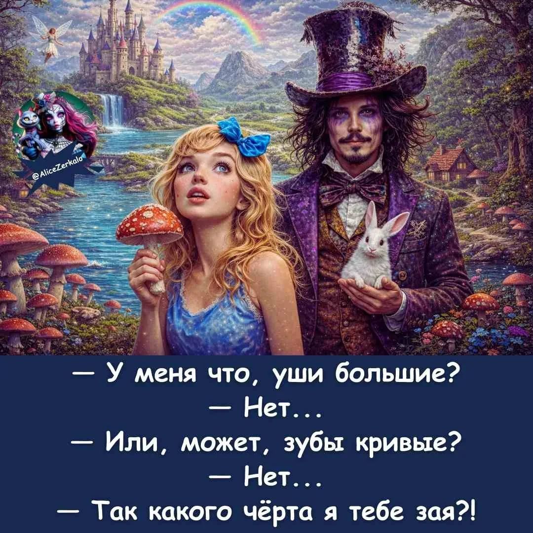 — У меня что, уши большие? — Нет... — Или, может, зубы кривые? — Нет... — Так какого чёрта я тебе зая?!