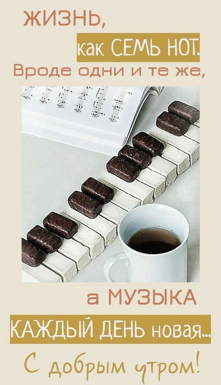 ЖИЗНЬ, как СЕМЬ НОТ. Вроде одни и те же, а МУЗЫКА КАЖДЫЙ ДЕНЬ новая... С добрым утром!