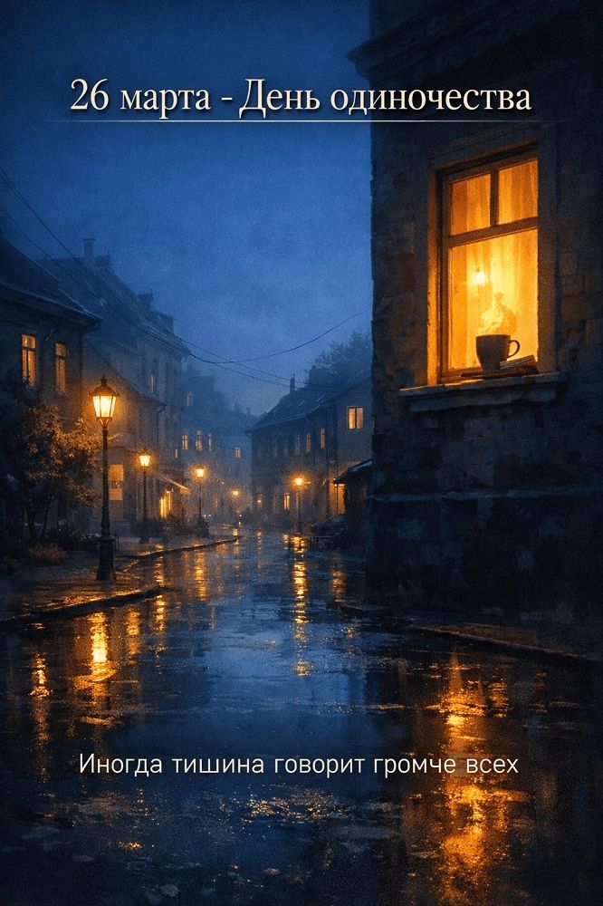 26 марта - День одиночества
Иногда тишина говорит громче всех