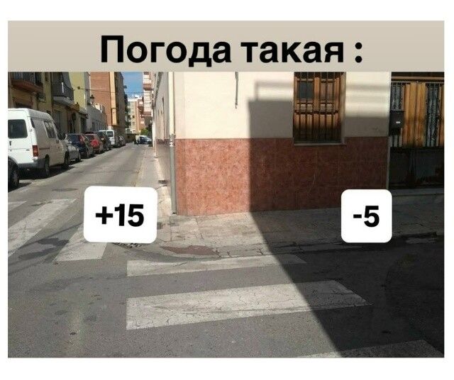 Погода такая : +15 -5