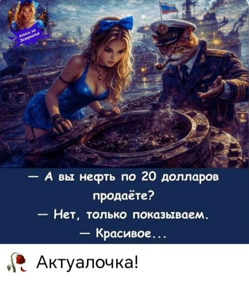 А вы нефть по 20 долларов продаёте? Нет, только показываем. Красивое... Актуалочка!