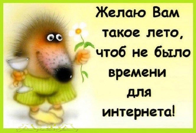 Желаю Вам такое лето чтоб не было времени для интернета