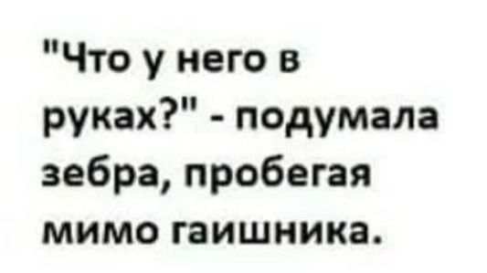 Что у него в руках подумала зебра пробегая мимо гаишника
