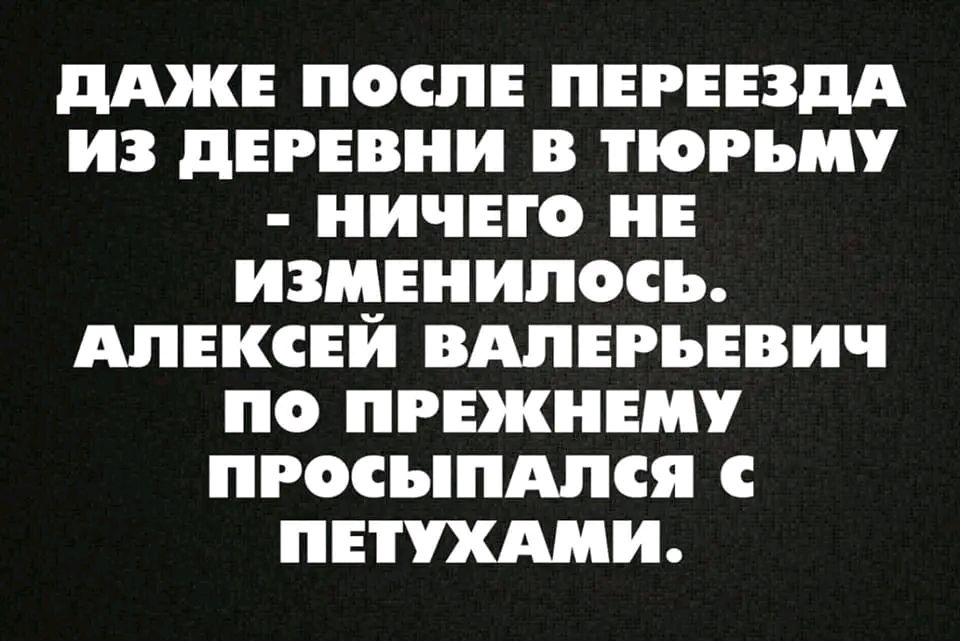 МЖЕ ПОСЛЕ ПЕРЕЕЗМ ИЗ дЕРЕВНИ В ТЮРЬМУ НИЧЕГО НЕ ИЗМЕНИПОСЪ АПЕКС ВАЛЕРЪЕВИЧ ПО ПРЕЖНЕМ ПРОСЬПАПСЯ С ПЕТХШИ