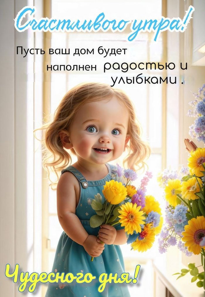 Счастливого утра!
Пусть ваш дом будет наполнен радостью и улыбками.
Чудесного дня!