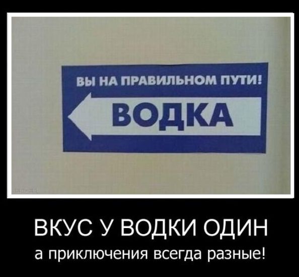 ВКУС У ВОДКИ ОДИН а приключения всегда разные