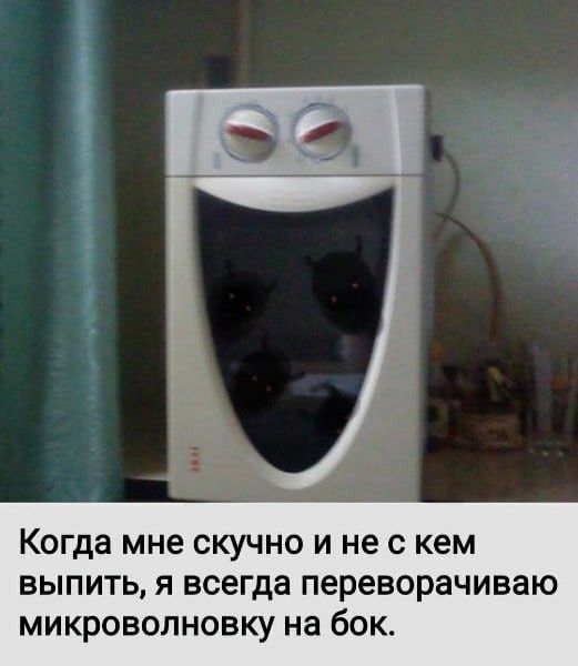 Когда мне СКУЧНО И не С КЕМ ВЫПИТЬ Я ВСЕГДЗ переворачиваю микроволновку на бок