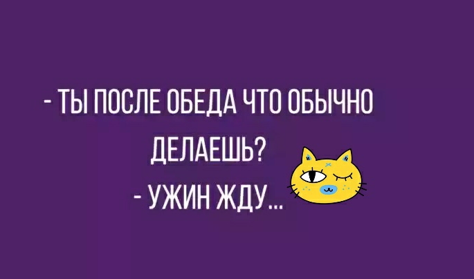 ТЫ ПОСЛЕ ОБЕДд ЧТО ОБЫЧНО ДЕЛАЕШЬ УЖИН ЖДУ