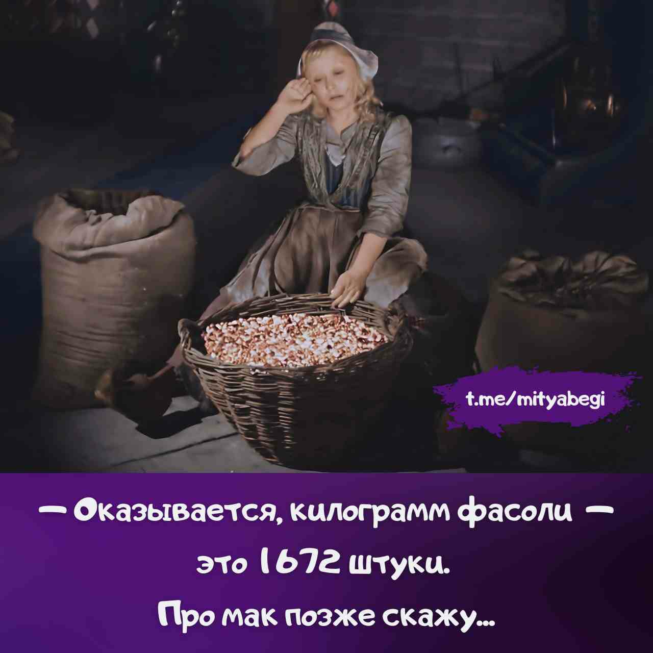 Оказывается, килограмм фасоли — это 1672 штуки. Про мак позже скажу...