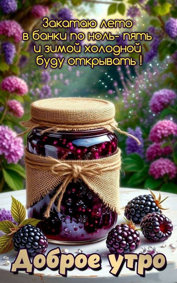 Закатаю лето в банки по ноль-пять и зимой холодной буду открывать ! Доброе утро